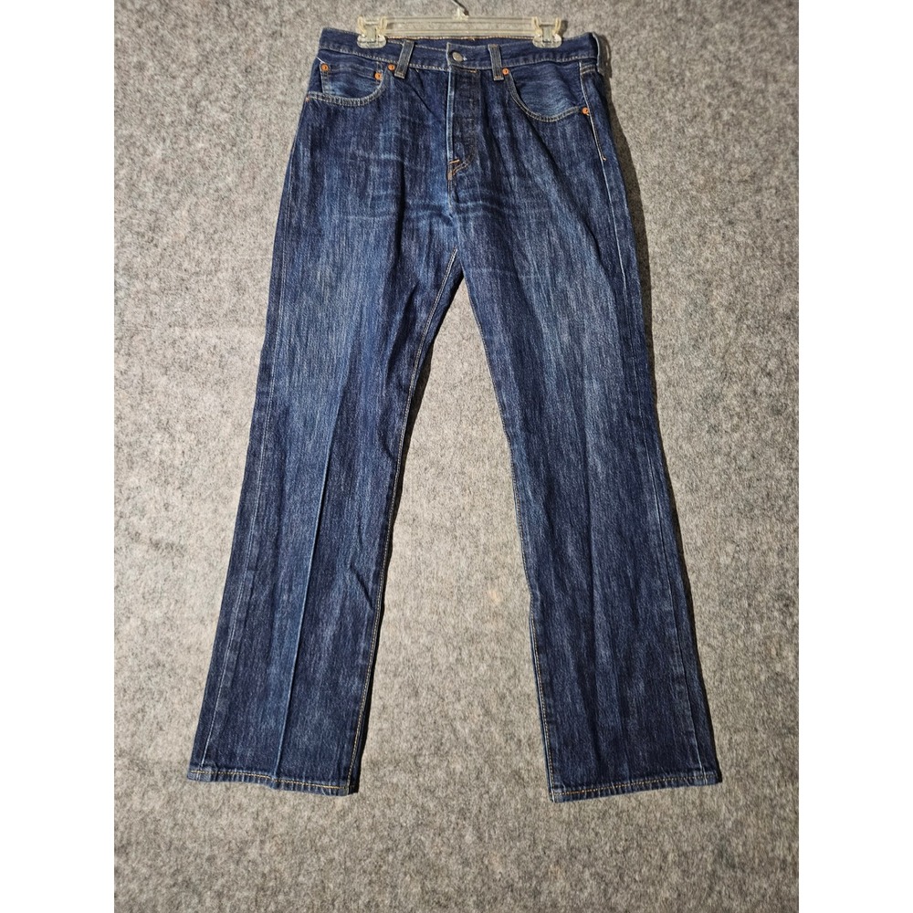 Levi's 501 Original Fit Jeans Men 33x32 Dark Wash Button Fly Straight Leg